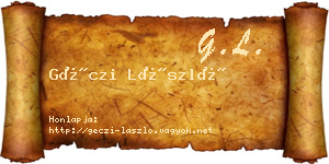 Géczi László névjegykártya